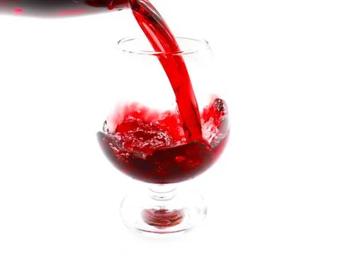 Flow patterns of red wine Foto stock