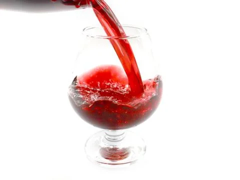 Flow patterns of red wine Foto stock