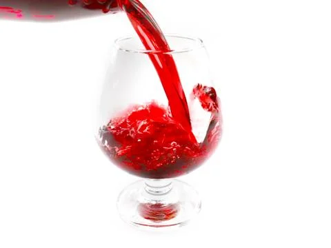Flow patterns of red wine Foto stock