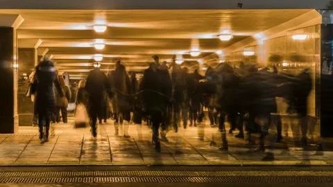 The flow of people in the underpass, Stock Photos