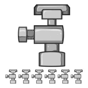 Flow plumbing valve cartoon vector graphic Stock Illustration