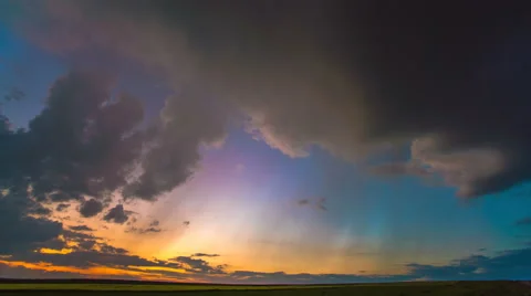  The flow of rainy cloud against the sunset. Time lapse Stock-Footage 63029855