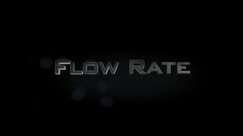Flow Rate title metal text on black alpha channel background Stock Footage 296269586