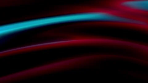 Flow of red, cyan, light blue glowing curves on black background Vídeo Stock 321313243