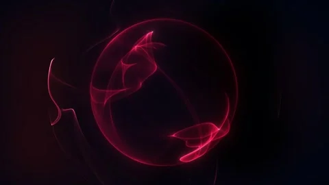 The flow of a red magical glowing sphere of waves of energy against a circu.. Stock Footage 317452549