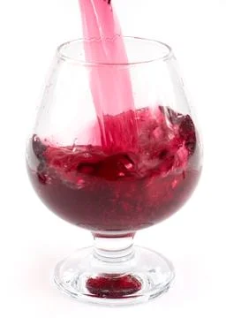 The flow of red wine Fotos Stock