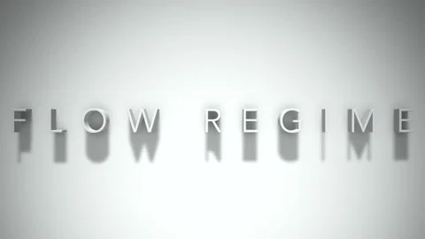 Flow Regime 3D title animation with shadows on a white background Video stock 296544114