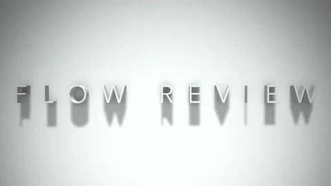 Flow review 3D title animation with shadows on a white background Stock Footage 297456240