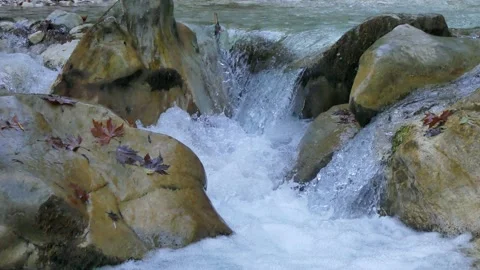 The flow of a river Stock Footage 136545046