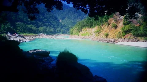 Flow of river Ganga Stock Footage 99850673