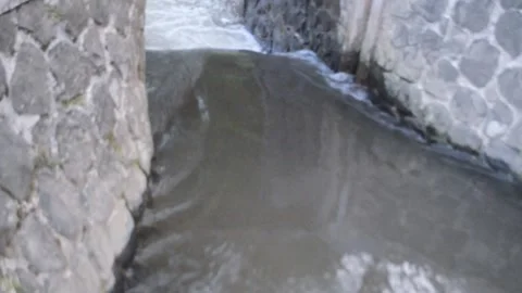The flow of the river seen from above Stock Footage 276866339