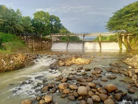 The flow of river water is clean and the water is clear Stock Photos