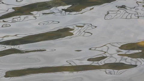 The flow of the river with the waves and the reflection of the bridge. Stock Footage 111890960