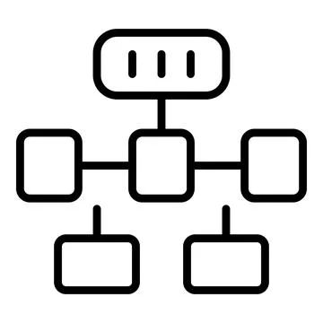 Flow scheme icon outline vector. Workflow process Illustrazione stock