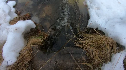 The flow of sewage through a pipe Stock Footage 88189948