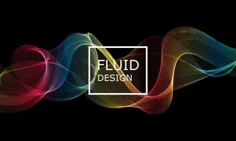 Flow shapes design. Liquid wave background. Abstract 3d flow shape. Illustrazione stock
