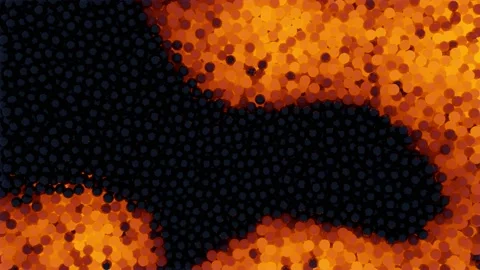 A flow of spheres imitating lava. 3D Animation. Stock Footage 151653048