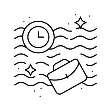 Flow state time management line icon vector illustration Stock Illustration