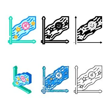 Flow state time management stylized color icon vector Stock-Illustration