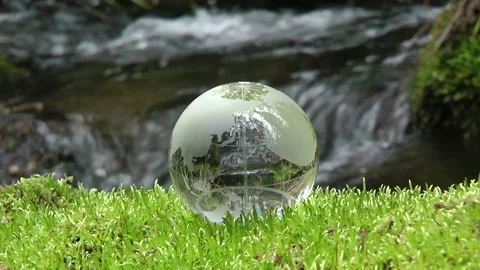 The Flow of the Stream and the Globe Stock-Footage 330754908