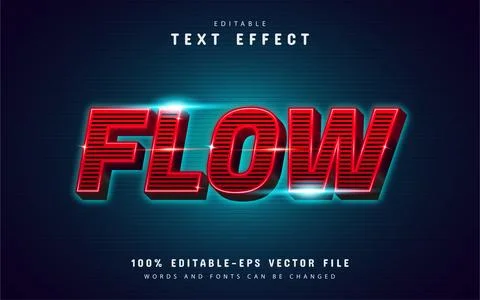 Flow text effect with line pattern Illustrazione stock