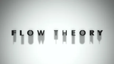 Flow Theory 3D title animation matte black text on a white background Stock Footage 300717260