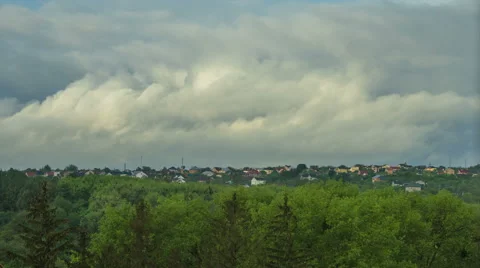 The flow of thick cloud over the city. Time lapse Stock Footage 62918672