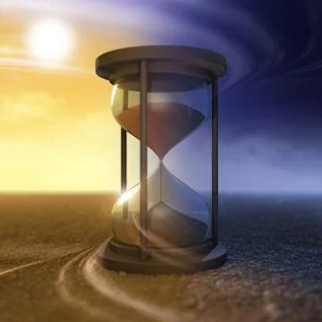 The flow of time and hourglass Stock Illustration