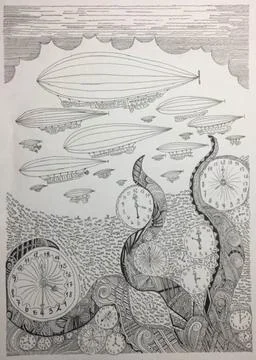 Flow of Time Stock Illustration