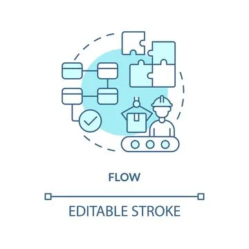 Flow turquoise concept icon Stock Illustration