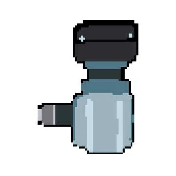 Flow water circulation pump pixel art vector illustration Stock Illustration