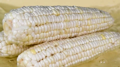 Flow of water cleans the maize Stock Footage 159735246