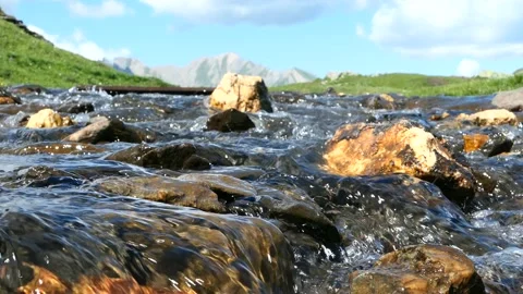 Flow of water in close-up in a river. Stock Footage 161106693