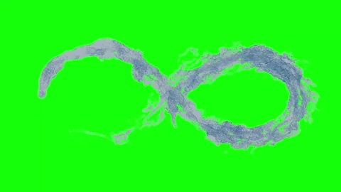 Flow of water forms infinity sign. Green screen effect. Stock Footage 304491197