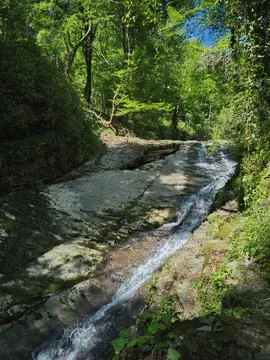 Flow of water in the gorge Foto stock