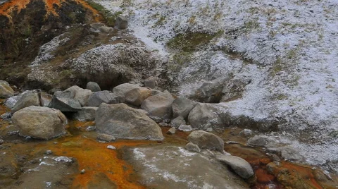 The flow of water in a hot spring Stock Footage 46354912