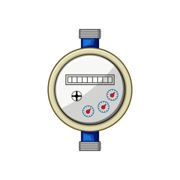 Flow water meter cartoon vector illustration Stock Illustration
