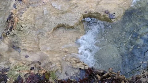 Flow of water in a mountain river close-up Stock-Footage 130378699