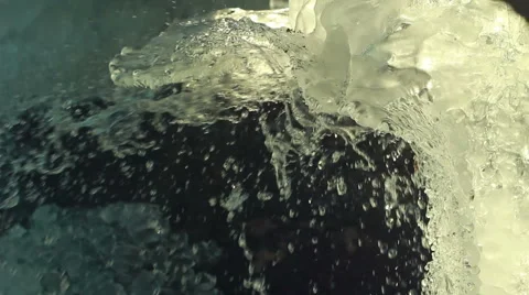 The flow of water through the ice Stock Footage 47266159