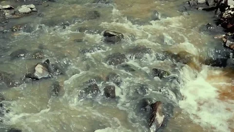 Flow of water through rocks and rapids Stock Footage 156848076