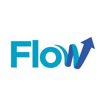 Flow word Typography logo design vector illustration Stock Illustration
