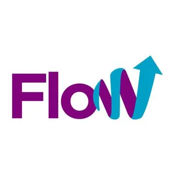 Flow word Typography logo design vector illustration Stockillustratie