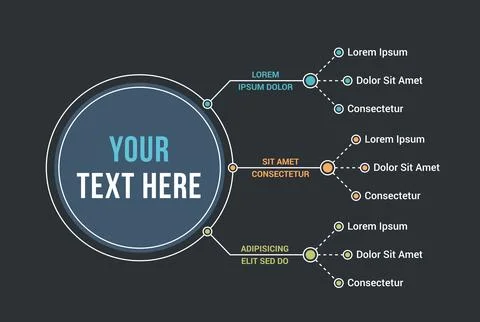 Flowchart with 3 Elements Stock Illustration