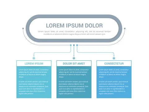 Flowchart with 3 Elements Stock Illustration