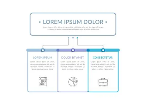 Flowchart with 3 Elements Illustrazione stock