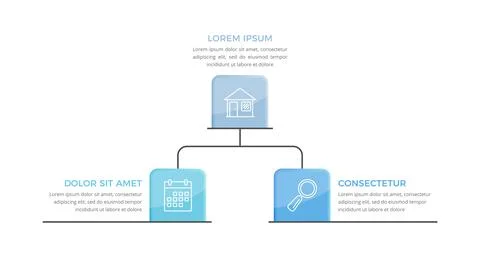 Flowchart with 3 Elements Stock Illustration