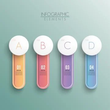 Flowchart with 4 round paper white elements connected to main circle. Conce.. Stock Illustration