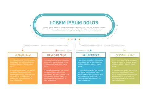 Flowchart with 4 Steps Stock Illustration