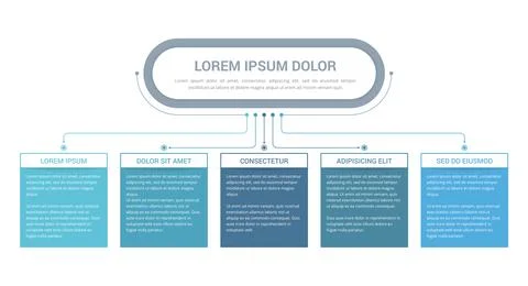 Flowchart with 5 Steps Stock Illustration