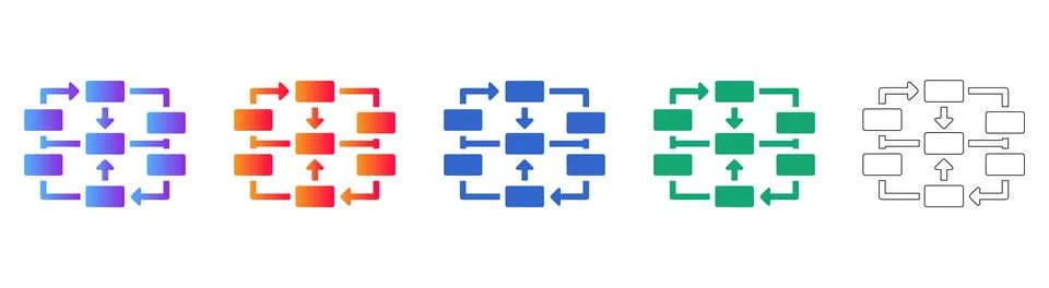Flowchart and Process Mapping Icon Set イラスト素材